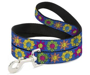 Buckle-Down Correa para Mascotas, Correa para Perro, diseño de Flores Funky, Multicolor, 1,2 m de Largo y 1,2 cm de Ancho