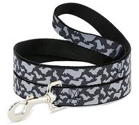 Buckle-Down Correa para Mascotas, Correa para Perro, Silueta de Corgi Poses Grises, 4 pies de Largo 0.5 Pulgadas de Ancho