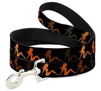 Buckle-Down Correa para Mascotas, Correa para Perro, Solapa de Barro para niña, Color Negro y Naranja, 6 pies de Largo y 0.5 Pulgadas de Ancho