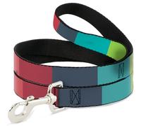 Buckle-Down Correa para mascotas, correa para perro, Summer Essentials Color Block 8, 6 pies de largo 0.5 pulgadas de ancho
