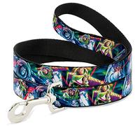 Buckle-Down Correa para Mascotas de Disney, Correa para Perro, Buzz Lightyear Action Poses apilada, 6 pies de Largo 1.5 Pulgadas de Ancho