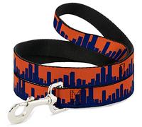 Buckle-Down Correa para Mascotas - Denver Solid Skyline Naranja/Azul Marino