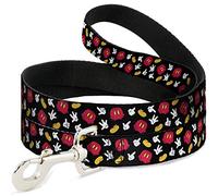 Buckle-Down Correa para Mascotas, diseño de Mickey Mouse, Color Negro