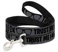 Buckle-Down Correa para Mascotas - I'm A Geek/Gafas Gris/Negro