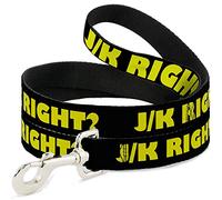 Buckle-Down Correa para Mascotas - J/K Derecha? Negro/Amarillo