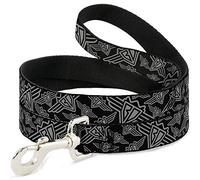 Buckle-Down Correa para Mascotas - Logotipo BD disperso Negro/Gris