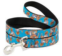 Buckle-Down Correa para Mascotas - Rubia Pin Up Girl Azul Brillante