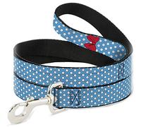 Buckle-Down Correa para Perro, diseño de Minnie Mouse, Color Azul, Negro, Blanco, Rojo, 1,2 m de Largo, 1,2 cm de Ancho