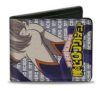 Buckle-Down Crunchyroll - Cartera plegable, My Hero Academia Pro Hero Mt Lady Pose y logotipo, color morado y blanco, cuero vegano, Varios colores, 4.0" x 3.5", Casual