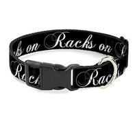 Buckle-Down - Cuello de Clip de plástico para estantes de 15,24 a 22,86 cm, tamaño pequeño, Color Negro y Blanco