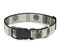 Buckle-Down - Cuello de plástico con Clip de Billete de 100 dólar C/U, 2,5 cm x 9 - 15 Pulgadas/pequeño