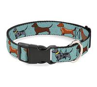 Buckle-Down Dachshund - Cuello de 4 Perros/pajitas de plástico para Cuello, 3,8 cm de Ancho, tamaño pequeño