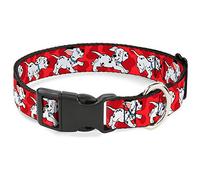 Buckle Down dálmatas Running/Patas Rojo/Blanco/Negro plástico Clip Collar