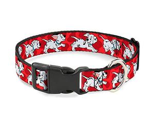 Buckle Down dálmatas Running/Patas Rojo/Blanco/Negro plástico Clip Collar