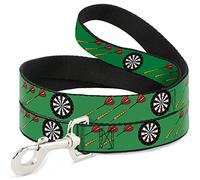 Buckle-Down Darts Green/Multi Color Pet Leash, 4" x 1.5"