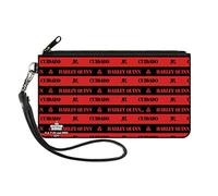 Buckle-Down DC Comics - Cartera con cremallera, diseño de Harley Quinn, diseño de rayas de precaución de Harley Quinn, de The Suicide Squad 2021, lona, The Suicide Squad 2021, 8" x 5"
