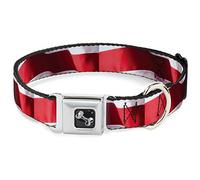 Buckle-Down DC-W30161-WM - Cinturón de Seguridad para Perro, diseño de Bandera de Estados Unidos, Color Rojo y Blanco