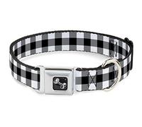Buckle-Down DC-W30231-S- Collar para Perro, pequeño, diseño de Cuadros de búfalo, Color Negro y Blanco