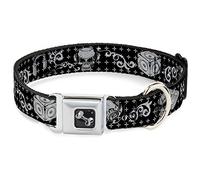 Buckle-Down DC-W30429-WM - Collar para Perro, tamaño Mediano, diseño de Calaveras, Color Negro y Gris