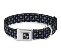 Buckle-Down DC-W31310-L - Cinturón de Seguridad para Perro, Grande, diseño de Lunares, Color Negro, Azul y Gris