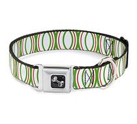 Buckle-Down DC-W31814-L - Cinturón de Seguridad para Perro, Grande, Anillas, Color Blanco/Verde/Rojo