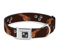 Buckle-Down DC-W31821-M - Cinturón de Seguridad para Perro, tamaño Mediano, Color marrón/Naranja