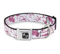 Buckle-Down DC-W31906-WM - Cinturón de Seguridad para Perro, tamaño Mediano, Color Blanco y Rosa