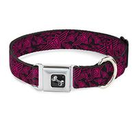 Buckle-Down DC-W32853-WS - Collar para Perro, Talla S, diseño de Logotipo de BD, Color Negro y Fucsia