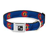 Buckle-Down DC-W35512-WL - Collar para cinturón de Seguridad para Perro, Talla Grande, Color Azul y Rojo y Amarillo