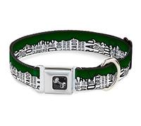 Buckle-Down DC-W35515-WL - Cinturón de Seguridad para Perro, Grande, Color Verde, Blanco y Negro
