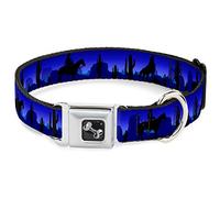 Buckle-Down DC-W35553-WS - Cinturón de Seguridad para Perro, Talla pequeña, tamaño pequeño, diseño de Coyote y Paisaje Occidental, Color Azul y Negro
