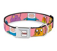 Buckle-Down DC-WAT043-WM ATA Adventure Time Logo - Collar para Perro, Color Blanco, Ancho, Mediano, 40,6-58,4 cm