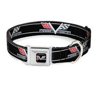Buckle-Down DC-WCH047-S® 9 - 15 "CHBA-1967 Impala 396 Turbo-Jet V Emblema de Color Completo Negro/Plata/Rojo/Blanco Collar de Perro, pequeño