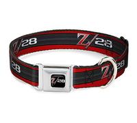 Buckle-Down DC-WCM013-M 11-17" "CMS-1969 Camaro Z/28 Emblema - Collar para Perro de Color Negro, Plateado y Rojo, tamaño Mediano