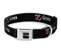 Buckle-Down DC-WCM014-M 11-17" "CMS-1969 Camaro Z/28 Emblema - Collar para Perro de Color Negro, Plateado y Rojo, tamaño Mediano