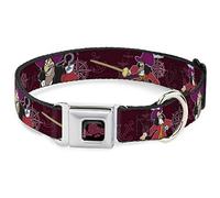 Buckle-Down DC-WDY044-M DYBY Peter Pan Skull Rock - Collar para Perro, Color Negro y Burdeos, tamaño Mediano