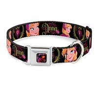 Buckle-Down DC-WDY188-L DYFV Frozen - Collar para Perro, Color Negro/Rosa/Rojo/Naranja, tamaño grande/15-26