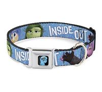 Buckle-Down DC-WDY218-WS DYFZINSIDE out/Riley Silueta Negro/Sparkle Azul Collar de Perro, WIDE-Small/13-18
