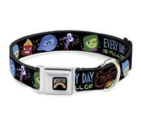 Buckle-Down DC-WDY221-M DYGC - Collar para Perro con Arco Iris, Color Negro, Blanco y Multicolor, mediano/11-17