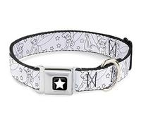 Buckle-Down DC-WDY250-WS DYHE - Tinker Bell Star - Collar para Perro, Color Negro y Blanco, Talla pequeña, 34-45 cm