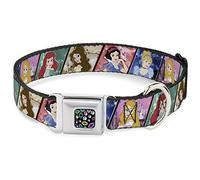 Buckle-Down DC-WDY270-WM DYDI Princess Jewels - Collar para Perro, Color Negro y Multicolor, Ancho mediano/40,6 a 58,4 cm