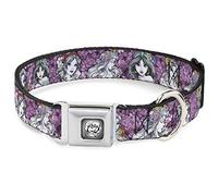 Buckle-Down DC-WDY277-S. Collar para Perro de Color Rosa de Princesa de Color Gris/Blanco/Negro, pequeño/9-15 Pulgadas.