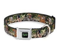 Buckle-Down DC-WDY307-L DYIU The Jungle Book - Collar para Perro, Color Negro y Verde, tamaño Grande, 15-26"