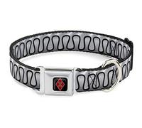 Buckle-Down DC-WJK040-WM 16-23" "JKG-Harley Quinn Diamond Full Color Negro/Rojo Collar de Perro, Ancho, Mediano
