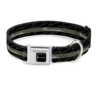 Buckle-Down DC-WPLY006-WL 18-32" "PLYG-Barracuda Script Logo Full Color Negro/Blanco Collar de Perro, Grande y Ancho