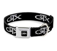 Buckle-Down DC-WPLY009-WS 13-18" "PLYH-Plymouth GTX Emblema - Collar para Perro, Color Negro/Plateado/Blanco