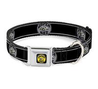 Buckle-Down DC-WSPB002-WS 13-18" "SPBA-Super Bee Logo Full Color Negro/Amarillo/Blanco Collar de Perro, tamaño pequeño, Ancho