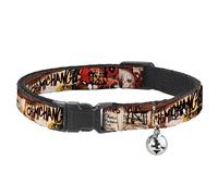 Buckle-Down Deadpool Kills Deadpool #2 Funda Dynamite Chimichanga Breakaway Cat Collar, 1/2" x 8-12"/Medium