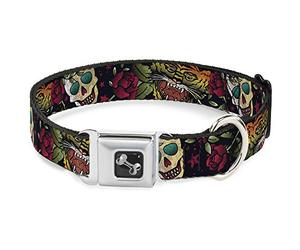 Buckle-Down Death Before Dishonor Closeup - Collar para Perro, Color Negro, Talla pequeña/22,86-38,1 cm