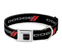 Buckle Down Derecha Dodge Rombos Full Color Negro/Rojo/Plata Collar de Perro